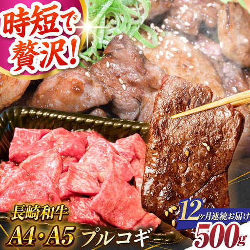 【12回定期便】長崎和牛ミックスプルコギ500g[ECS068] 国産プルコギ 定期便