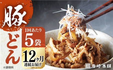【全12回定期便】【簡易包装】豚どん 5袋 岩崎本舗 [EAB028] 豚丼 豚丼の具 定期 定期便