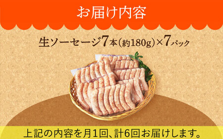 【毎月49本×6回定期便】 生ソーセージ 詰め合せ セット 7本入り×7袋 /長与町/雪の浦手造りハム   [EAM045] ソーセージ  ウインナー  小分け 冷凍 詰合せ 詰め合わせ セット 定期便 定期 毎月