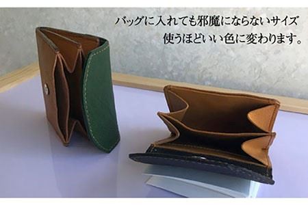 牛革 財布（キャメル/黒）[EBG002]  ハンドメイド ウォレット 革小物