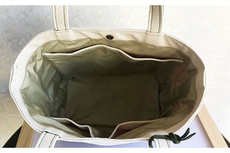 帆布と革のトートバッグ（グリーン）[EBG005]  ハンドメイド 帆布バッグ 手提げバッグ