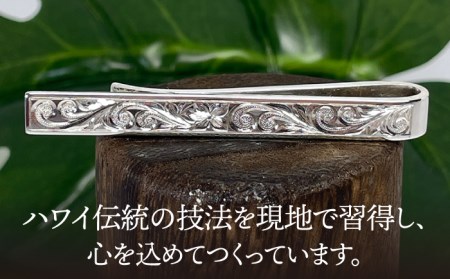 伝統のハワイアン彫り ネクタイピン 長与町/Mighty Dax  [ECB001]  タイピン メンズジュエリー ギフト 職人