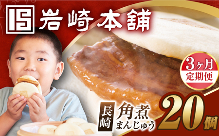 【3回定期便】【簡易包装】長崎角煮まんじゅう20個[EAB050] 角煮まん 定期 定期便 ていきびん