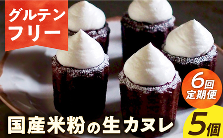 【6回定期便】グルテンフリー生カヌレ5個[EBR039]  ぐるてんふりー グルテンフリースイーツ スイーツ すいーつ 米粉 こめこ 焼菓子 詰め合わせ お菓子 長崎 冷凍 人気 おかし 定期便 定期 ていきびん