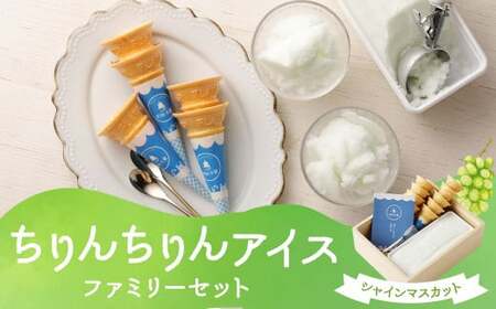 【数量限定！】ちりんちりんアイス ファミリーセット（シャインマスカット） コーン＆ミニヘラ付き 