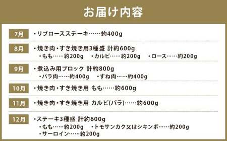 【12回定期便】 長崎和牛 スタンダードコース ／ 12回定期便 和牛 牛肉 お肉 肉 ヒレ もも カルビ バラ サーロイン 牛ミンチ ミンチ ロース リブロース すね トモサンカク シキンボ ステーキ 焼き肉 焼肉 すき焼き しゃぶしゃぶ 煮込み 煮込 ブロック セット 食べ比べ 定期便 長崎県 時津町 冷凍