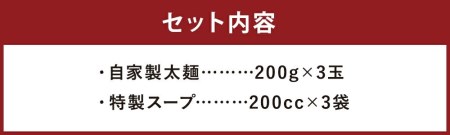 【長崎で行列ができるラーメン店】つけ麺 3食分 セット 太麺