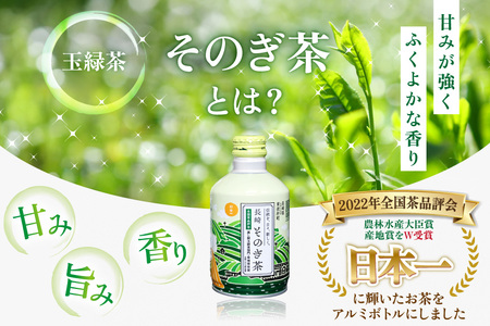 茶 お茶 緑茶 長崎 そのぎ茶 定期便 毎月 彼杵茶 玉緑茶 アルミボトル 290ml 24本 12回 総計288本 [彼杵の荘 長崎県 東彼杵町 hs42bag270042]