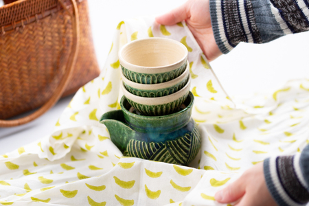 ティーセット 茶器 法瓶 小ゆのみ 織部釉 [抱星窯 長崎県 東彼杵町 hs42bag390011]