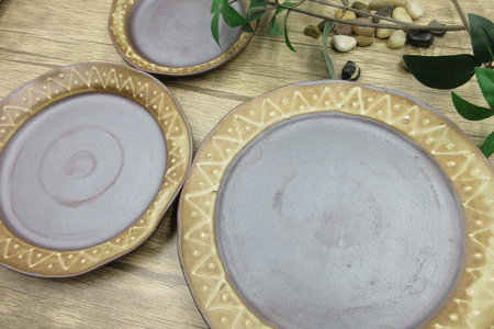 皿 セット なぶりリム 23cm 18cm 14cm 各2枚 計6枚 [文珠会 障害者支援施設 常明園 長崎県 東彼杵町 hs42bag350000]