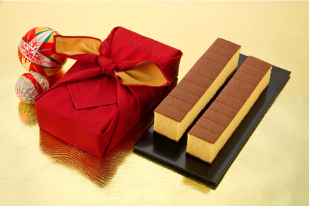 カステラ 五三焼 カステラ 0.6号 310g 2本 詰め合わせ 風呂敷包み [長崎カステラセンター心泉堂 長崎県 東彼杵町 hs42bag180002]