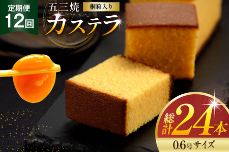 カステラ 定期便 五三焼 カステラ 0.6号 310g 2本 12回 計24本 [長崎カステラセンター心泉堂 長崎県 東彼杵町 hs42bag180003]