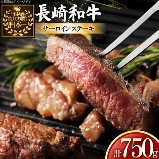 牛肉 長崎和牛 サーロイン ステーキ 250g 3枚 750g [黒牛 長崎県 東彼杵町 hs42bag750028]
