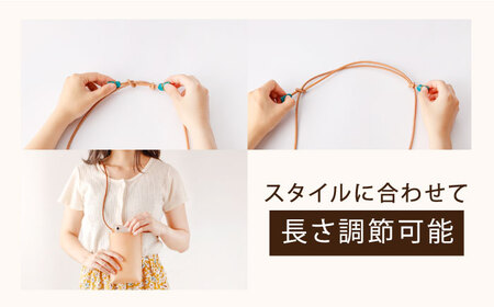 【ベージュ×ターコイズブルー】レザー スマートフォン 用 サコッシュ＆コインケース  [OBG012_03] レザーケース