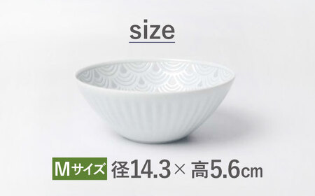 【波佐見焼】青海波グレー ボウル Mサイズ 5個セット【聖栄陶器】[OAR048]