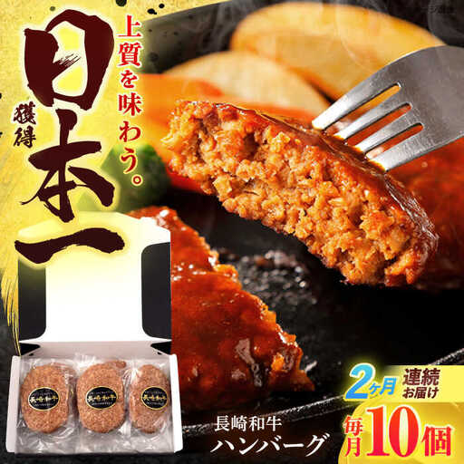 【2回定期便】長崎和牛 ハンバーグ (150g×10個)[OCD007]