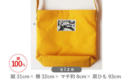 「猫とカメラ」ショルダーバッグ　マスタード[OCS019]