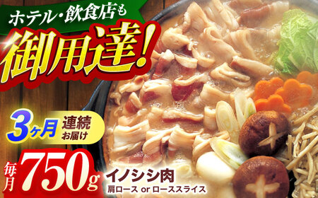 【3回定期便】イノシシ肉 スライス750g[OAJ055]