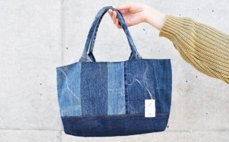 〈生まれ変わった デニム 〉 トートバッグ マグネットホック付き [OBO005]