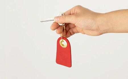 【レッド＆レッド】本格レザー ネームタグ 2個セット [OBG006-1] レザー ネームタグ