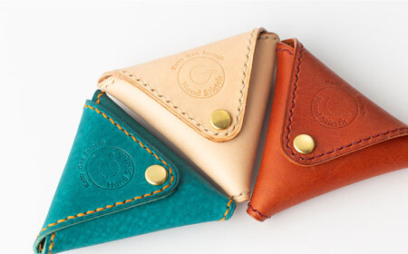 【ターコイズブルー】本格レザー 三角コインケース [OBG003-1]レザー コインケース