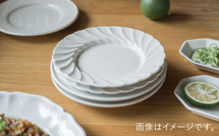 【波佐見焼】輪花丸皿 ミルク色 2枚セット 食器 皿【イロドリ】[KE53] 波佐見焼