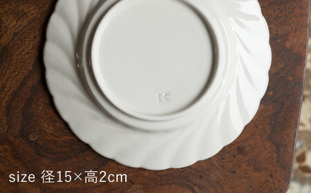 【波佐見焼】輪花丸皿 ミルク色 2枚セット 食器 皿【イロドリ】[KE53] 波佐見焼