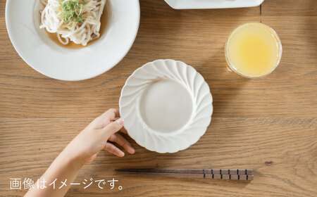 【波佐見焼】輪花丸皿 ミルク色 2枚セット 食器 皿【イロドリ】[KE53] 波佐見焼