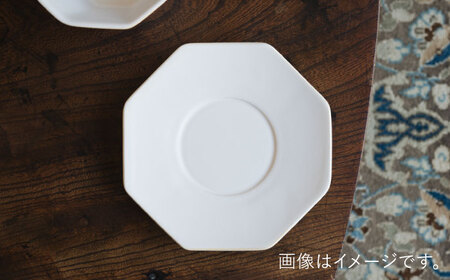 【波佐見焼】八角カップ＆ソーサー 白マット釉 2セット 食器 皿【イロドリ】[KE46] 波佐見焼