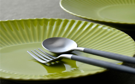 【波佐見焼】しのぎ 大皿5枚セット(若草) 食器 プレート【一龍陶苑】[CC78] 波佐見焼