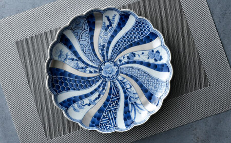 【波佐見焼】林九郎窯 銀彩祥瑞 24.5ｃｍプレート 食器 皿【石丸陶芸】[LB90] 波佐見焼