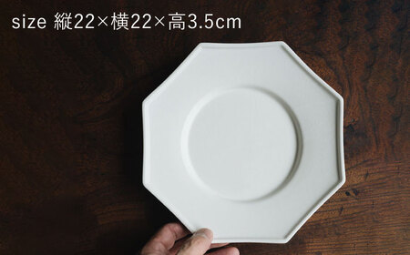 【波佐見焼】八角皿 白マット釉 2枚セット 食器 皿【イロドリ】[KE56] 波佐見焼