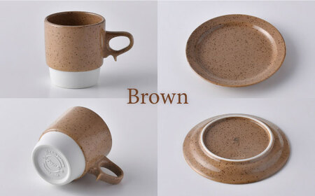 【波佐見焼】チョコチャンク マグカップ＆プレート 6点セット 食器 皿【トーエー】[QC70] 波佐見焼