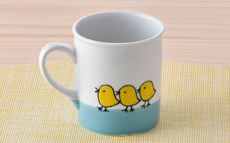 【波佐見焼】シマエナガ 軽量 マグカップ 1点【大新窯】[DC147] 波佐見焼