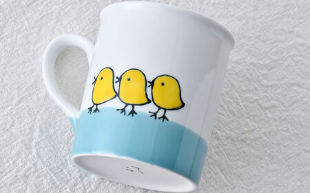 【波佐見焼】シマエナガ 軽量 マグカップ 1点【大新窯】[DC147] 波佐見焼