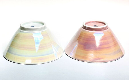 【波佐見焼】パール 茶碗 （グレー・ピンク） 【大新窯】[DC151] 波佐見焼