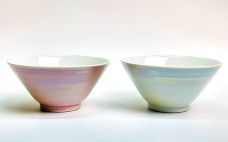 【波佐見焼】パール 茶碗 （グレー・ピンク） 【大新窯】[DC151] 波佐見焼