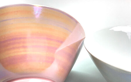 【波佐見焼】パール 茶碗 （グレー・ピンク） 【大新窯】[DC151] 波佐見焼