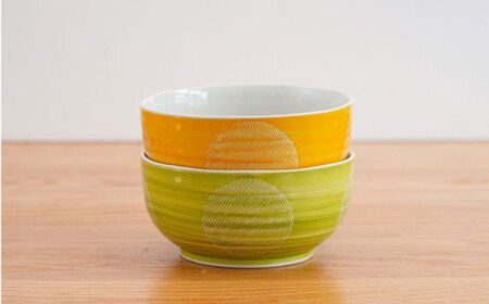 【波佐見焼】丸紋十草　ペア麺どんぶり【団陶器】[PB144]