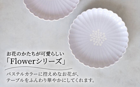 【波佐見焼】フラワー菊割5.5号 16cm皿 2枚セット ライラック【西海陶器】[OA374]