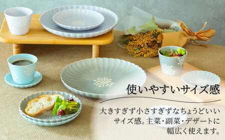 【波佐見焼】フラワー菊割5.5号 16cm皿 2枚セット ライラック【西海陶器】[OA374]