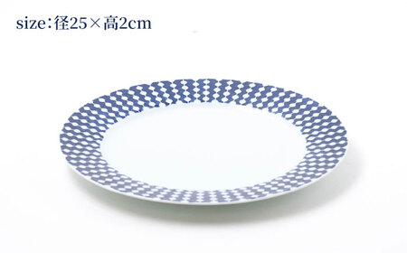 【波佐見焼】dye8号リムプレート 25cm皿 ストレート柄 2点セット【西海陶器】[OA388]