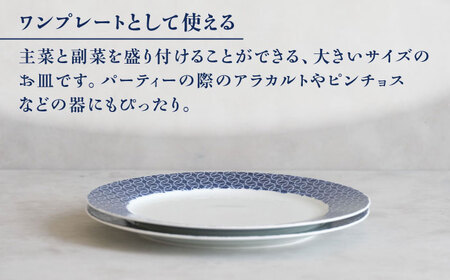 【大感謝祭対象】【波佐見焼】dye8号リムプレート 25cm皿 ラウンド柄 2点セット【西海陶器】[OA389]