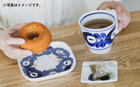 【波佐見焼】Mawaribana マグカップ スクエアプレート（小） ブルー 4点セット【アイユー】[UA44]