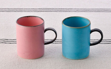 【波佐見焼】ペアマグカップ・プレート カラフル/数字柄 オリジナルセット【陶もと/奥川陶器】[NB132]