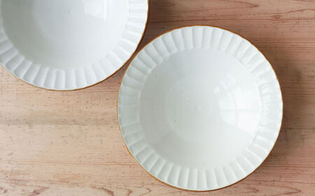 【波佐見焼】SHINOGI 7寸パスタ皿 2点セット 生成【studio wani】[MB60]