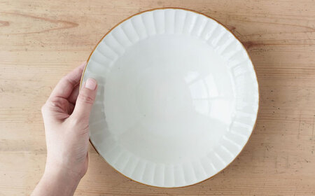 【波佐見焼】SHINOGI 7寸パスタ皿 2点セット 生成【studio wani】[MB60]