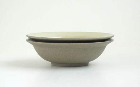 【波佐見焼】カラービスク リムボウル2色セット 水色・白【光和陶器】[SC81]