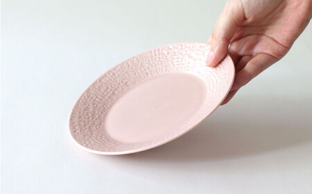 【波佐見焼】PATTERNED PLATE ペア 2色セット greige ＋ antique rose 【BIRDS’ WORDS】[CF063]