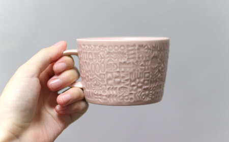 【波佐見焼】PATTERNED MUG ペア2色セット  morning mist＋antique rose 【BIRDS’ WORDS】[CF079]